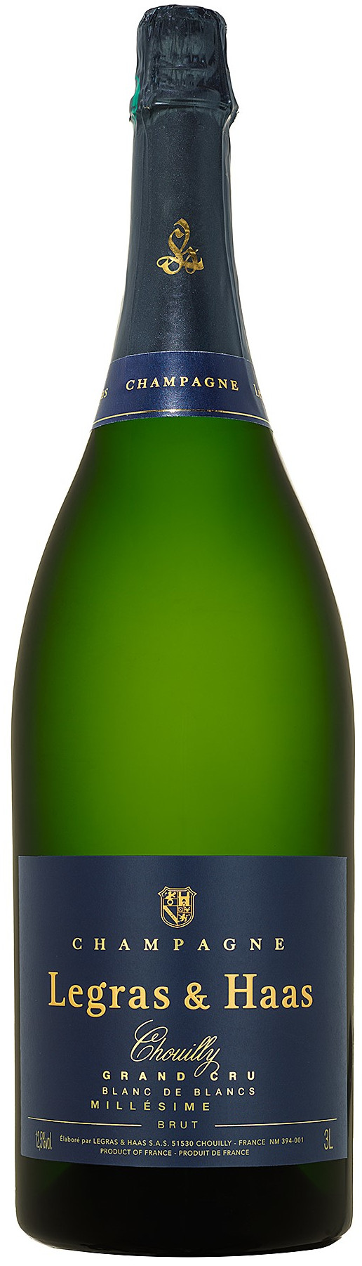image of Champagne Legras & Haas Blanc de Blancs Grand Cru, Jeroboam 2018